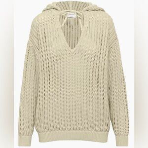Wilfred Free Cardan Open Knit Hoodie M Pullover in Mullein